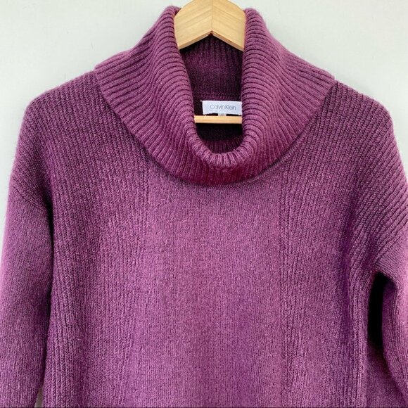 Calvin Klein sweater with cowl neck, long sleeves, loose fit, long - Picture 2 of 7